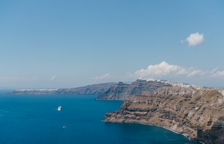 Location: Panoramic view of the island of Santorini and the Aegean Sea