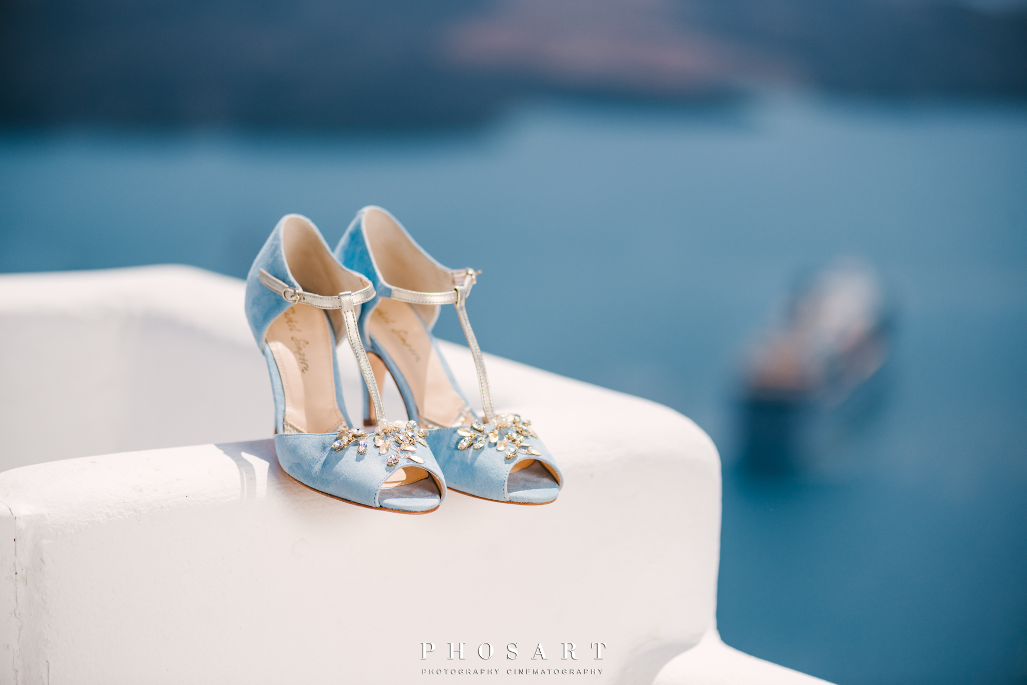 blue velvet bridal shoes adorned with white stones